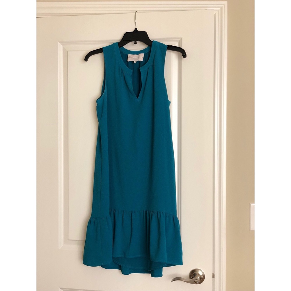 Charles Henry High/Low Ruffle Shift Dress Small